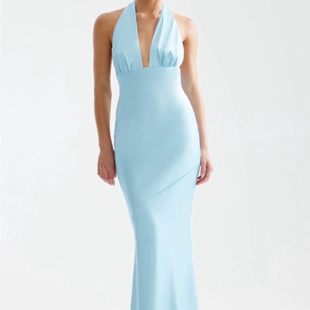 Chic Light Blue Backless Dress
